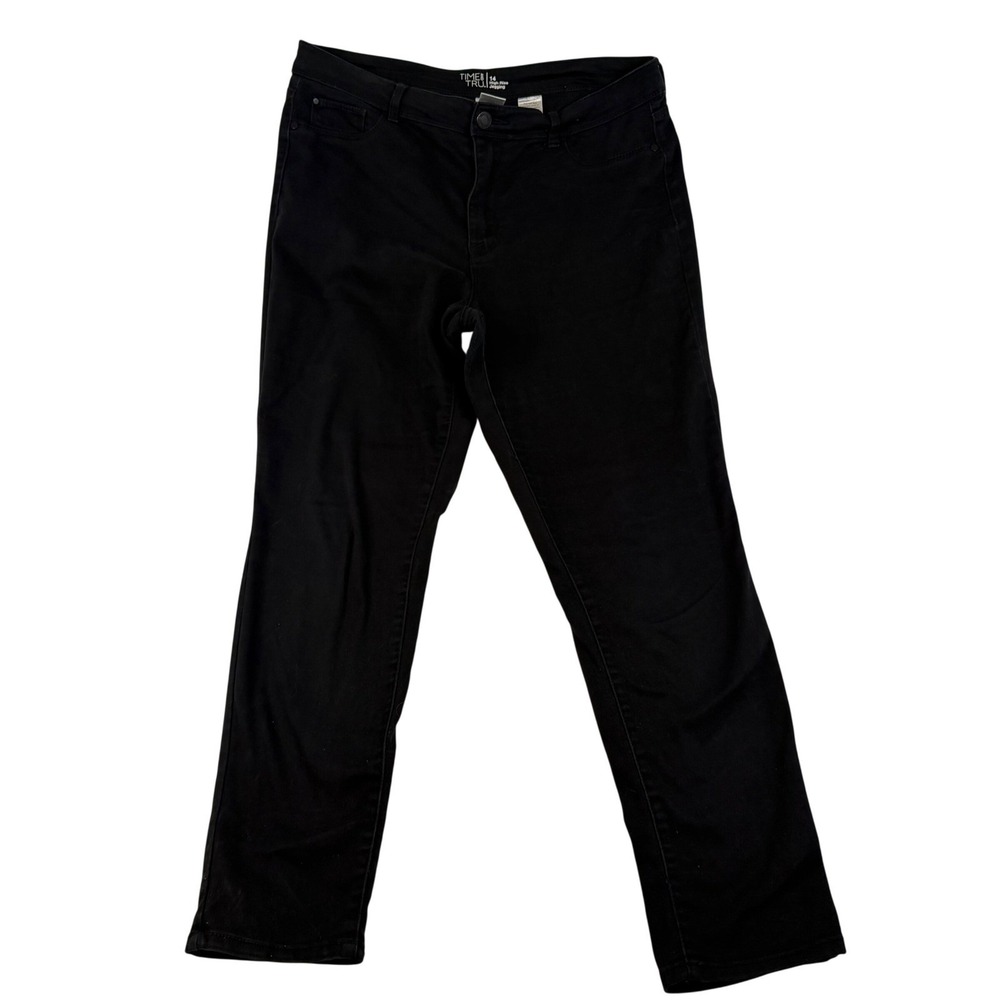 Time and Tru Womens High Rise Jegging Pants Black Size 14 Stretch Slim Fit